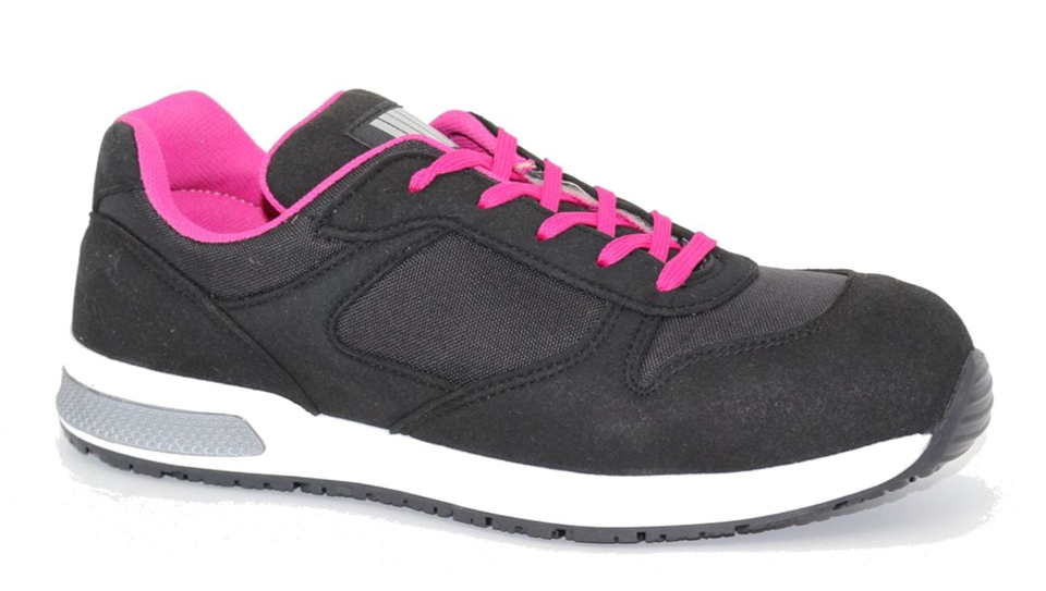 chaussure sneakers basket femme tissu rose noir grise légère